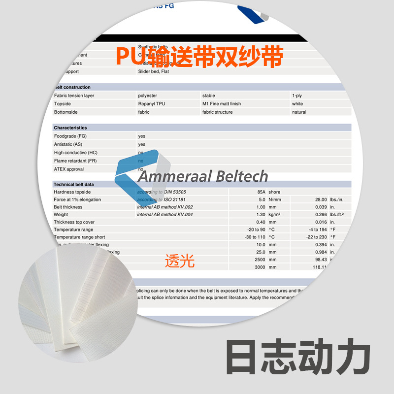 PU輸送帶雙紗帶